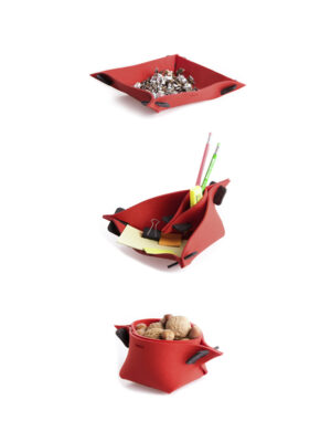 WEEW-design-sostenibile-contenitore-portaoggetti-feltro-riciclato-idea-per-casa-e-ufficio-LOTUS rosso 2