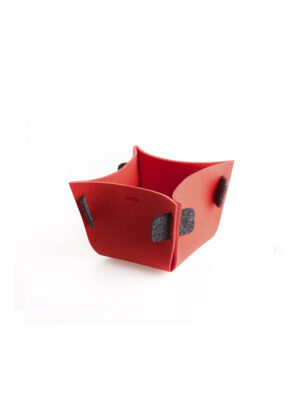 WEEW-design-sostenibile-contenitore-portaoggetti-feltro-riciclato-idea-per-casa-e-ufficio-TULIP rosso 1